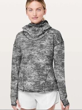 lululemon athletica Black and Gray Marled Hoodie